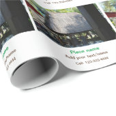 Wassermeer Strand Foto geben Namen Text Platz Somm Geschenkpapier (Rolleneckpunkt)