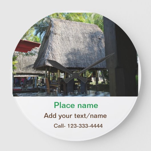 Wassermeer Strand Foto geben Namen Text Platz Somm Große Wanduhr (Vorderseite)