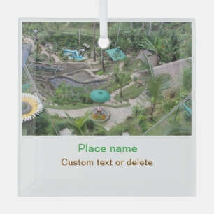 Wassermeer Strand Foto geben Namen Text Platz Somm Ornament Aus Glas