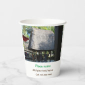 Wassermeer Strand Foto geben Namen Text Platz Somm Pappbecher (Rückseite)