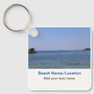 Wassermeer Strand Foto geben Namen Text Platz Somm Schlüsselanhänger