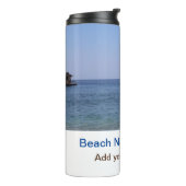 Wassermeer Strand Foto geben Namen Text Platz Somm Thermosbecher (Nach links gedreht)