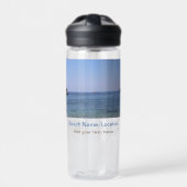 Wassermeer Strand Foto geben Namen Text Platz Somm Trinkflasche (Vorderseite)