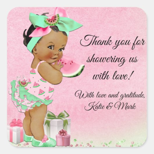 Wassermelon Baby Shower Stickers (Vorderseite)