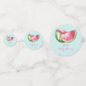 Wassermelon Babydusche Aqua Aquamarin Türkis Konfetti (Rückseiten)