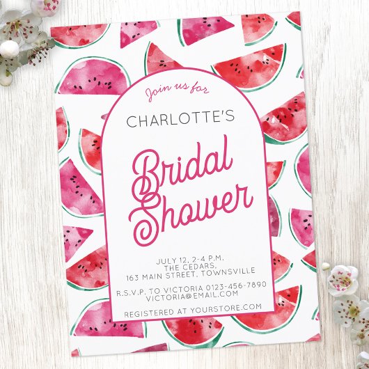 Wassermelon Bridal Dusche Einladung Postkarte