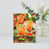 Wassermelon Chili Cocktail - Spicter Sommer Feiertagspostkarte (Stehend Vorderseite)
