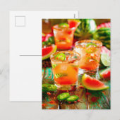 Wassermelon Chili Cocktail - Spicter Sommer Feiertagspostkarte (Vorne/Hinten)