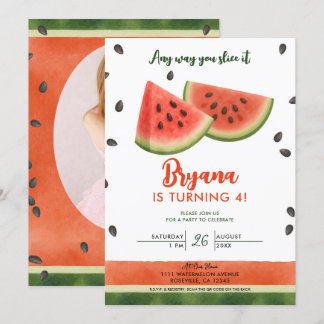 Wassermelon, egal wie Sie es schneiden Geburtstags Einladung