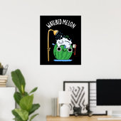 Wassermelon Funny Watermelon Pun Dark BG Poster (Heimbüro)