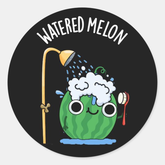 Wassermelon Funny Watermelon Pun Dark BG Runder Aufkleber (Vorderseite)