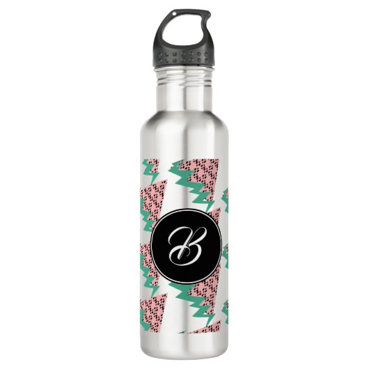 Wassermelon Geometric Gemustert Tropical Summer Edelstahlflasche (Vorderseite)