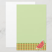 Wassermelon Green Slice Karo Briefpapier (Vorne/Hinten)