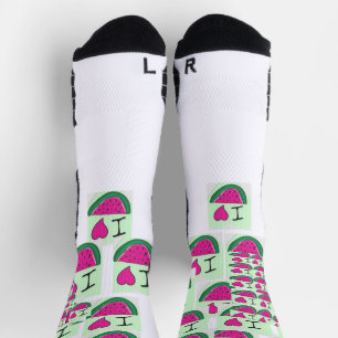 WASSERMELON IN Crew-Socken 🧦 IN GRÜNEN 🍏 UND 🍒 Socken