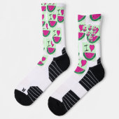WASSERMELON IN Crew-Socken 🧦 IN GRÜNEN 🍏 UND 🍒 Socken (Links)
