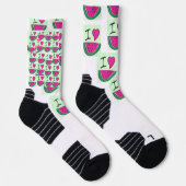 WASSERMELON IN Crew-Socken 🧦 IN GRÜNEN 🍏 UND 🍒 Socken (Rechts)