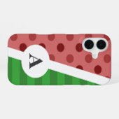 Wassermelon Polka Dot and Strip Pattern iPhone 16 Hülle (Rückseite (Horizontal))