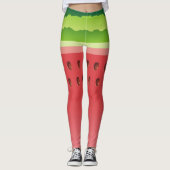 Wassermelon Slice Hintergrund Leggings (Vorderseite)