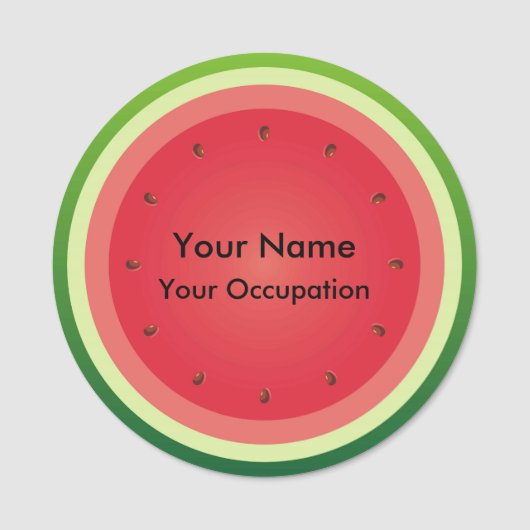 Wassermelon Slice Hintergrund Namensschild (Vorderseite)