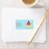 Wassermelon Slice Illustration auf blau Adressaufkleber (Insitu)