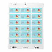 Wassermelon Slice Illustration auf blau Adressaufkleber (Vorne)