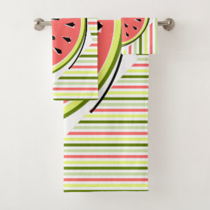 Wassermelon Slice Streifen dünn Badhandtuch Set