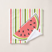 Wassermelon Slice Streifen dünn Badhandtuch Set (Waschlappen)