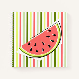 Wassermelon Slice Streifen dünn Notizblock