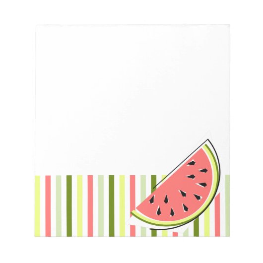 Wassermelon Slice Streifen dünn Notizblock (Vorderseite)