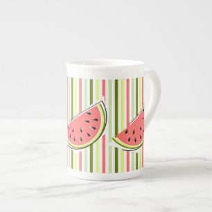 Wassermelon Slice Streifen dünn Porzellantasse