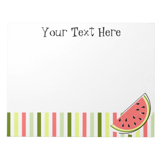 Wassermelon Slice Streifen dünner Text Notizblock (Vorderseite)