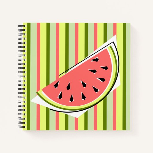 Wassermelon Slice Streifen Notizblock (Vorderseite)