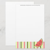 Wassermelon Slice Stripe Thin Text Briefpapier (Vorne/Hinten)