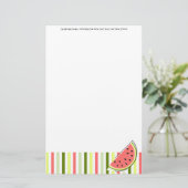 Wassermelon Slice Stripe Thin Text Briefpapier (Stehend Vorderseite)