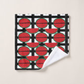 Wassermelon Summer Fruit Geometric Muster Badhandtuch Set (Waschlappen)