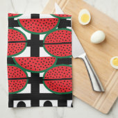 Wassermelon Summer Fruit Geometric Muster Geschirrtuch (Viertel Falte)