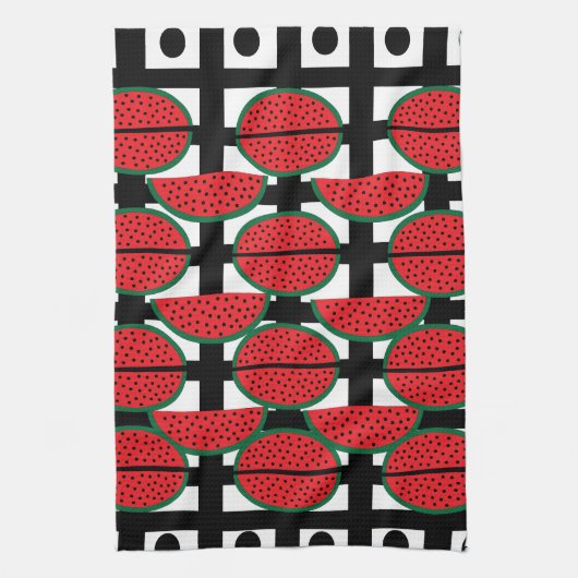 Wassermelon Summer Fruit Geometric Muster Geschirrtuch (Vertikal)