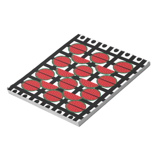 Wassermelon Summer Fruit Geometric Muster Notizblock (Rotiert)
