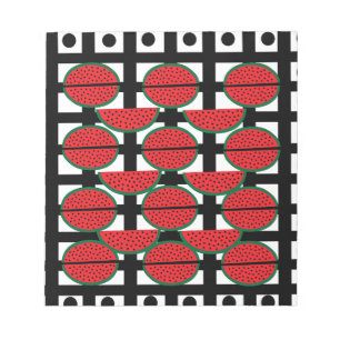 Wassermelon Summer Fruit Geometric Muster Notizblock