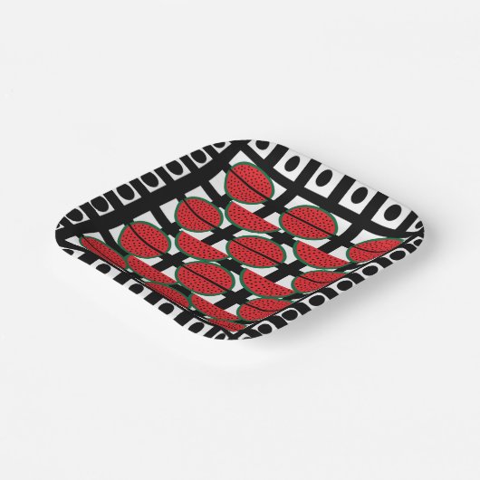 Wassermelon Summer Fruit Geometric Muster Pappteller (Gewinkelt)