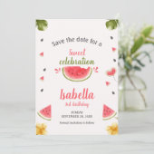 Wassermelon Sweet Girl Fruit Save the Date (Stehend Vorderseite)