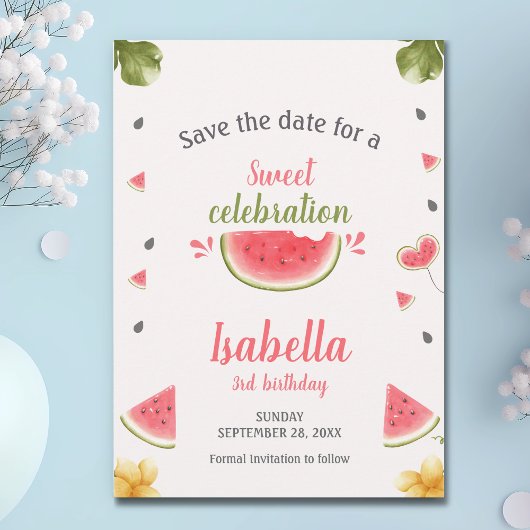 Wassermelon Sweet Girl Fruit Save the Date