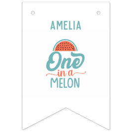 Wassermelon Thema 1. Geburtstag 12 Foto Wimpelkette