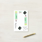 Wassermelon Thema Zurück zu Lehrern Name 4x6 Post-it Klebezettel (Auf Schreibtisch)