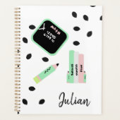 Wassermelon Thema Zurück zu Schule Kinder Namensge Planer (Vorderseite)