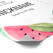 Wassermelone 1. Geburtstag Meilenstein Pink Poster (Ecke)