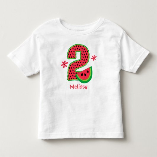 Wassermelone-2. Geburtstag Kleinkind T-shirt (Vorderseite)