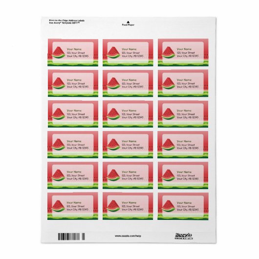Wassermelone Adressaufkleber (Vorne)
