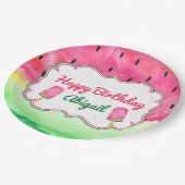 Wassermelone-alles- Gute zum Pappteller (Schrägansicht)