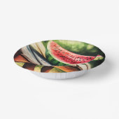 Wassermelone am Picnic-Tisch Pappteller (Gewinkelt)